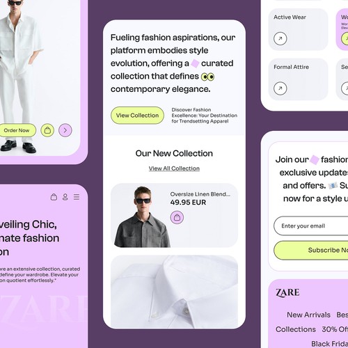 ZARE: Cloth Selling Ecommerce Responsive Web Design