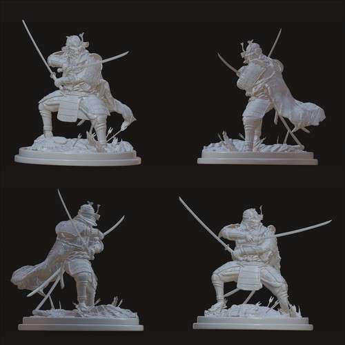samurai 3D modeling