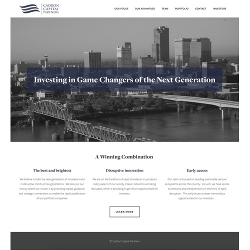 Squarespace website for investment firm