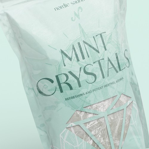 Nordic Sauna Mint Crystals - Packaging design