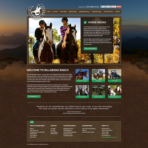 Help Billabong Ranch with a new website design