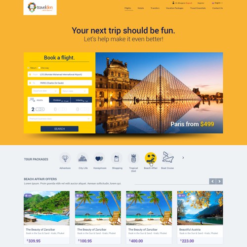 Travelden Booking Engine Website Design