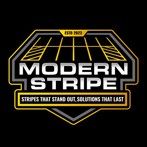 Logo for Modern Stripe (parking lot line striping and maintenance services)