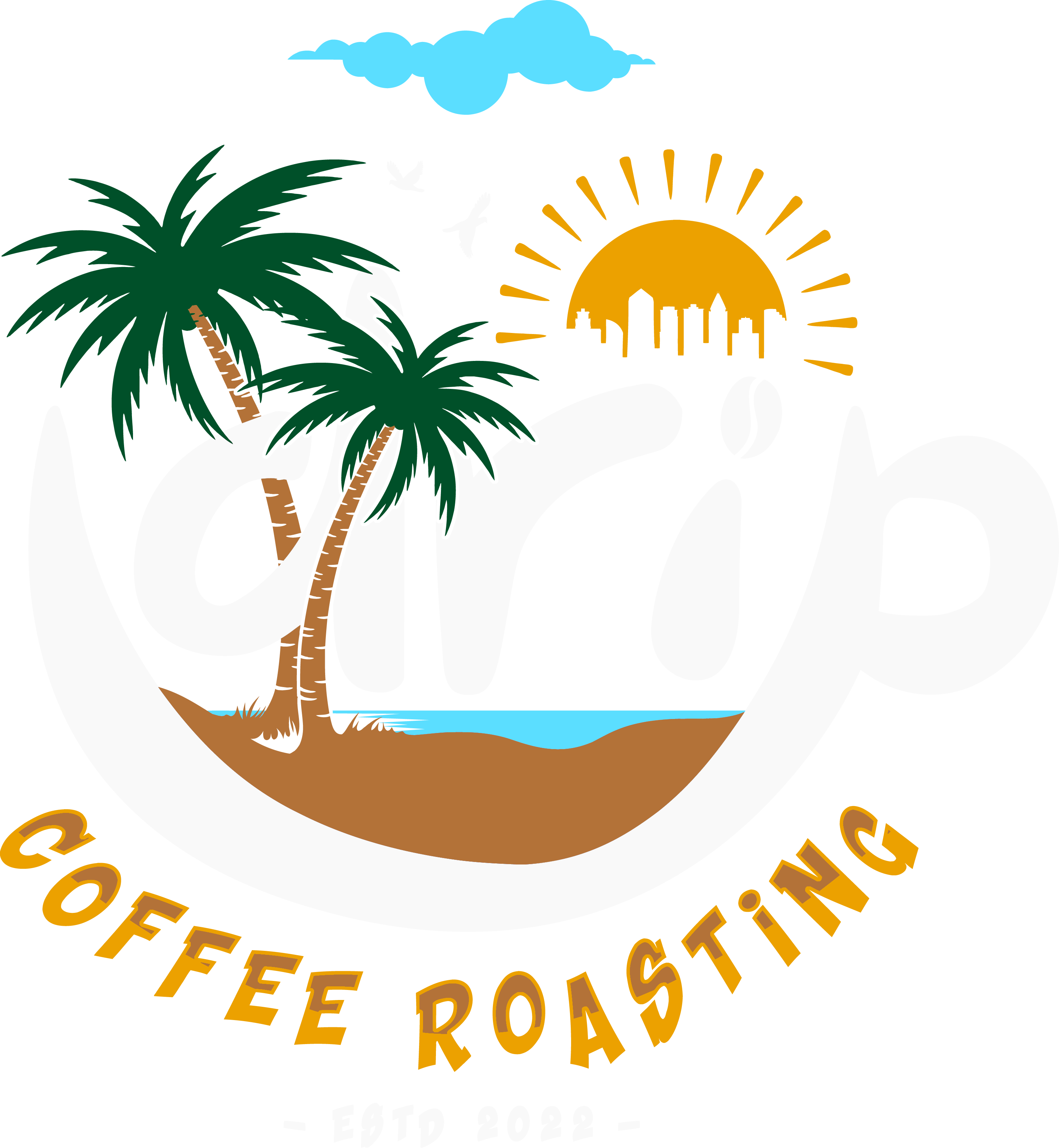 good vibes merchandise for a coffee shop in sunny san diego.