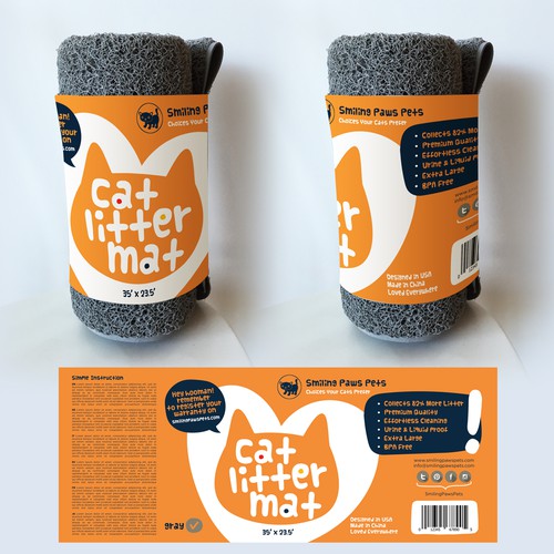 Label for Cat litter mat