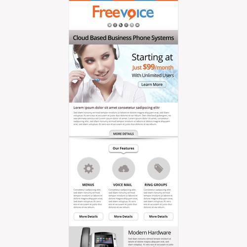 Freevoice New Lead Marketing Email