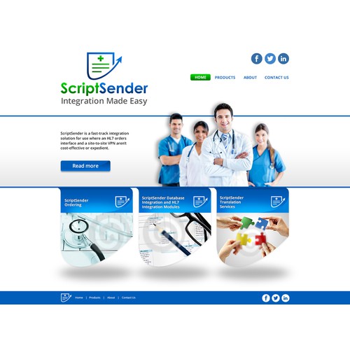 Design a web site for a medical software company.