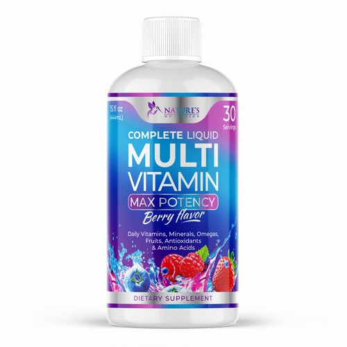 Liquid multivitamin / Dietary supplement / Label design