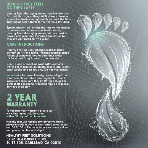 Modern package for foot massage insole