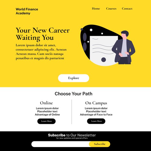 Landing Page Design for World Finance Academy Contest