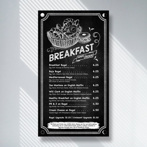 Chalk Board Menu Design