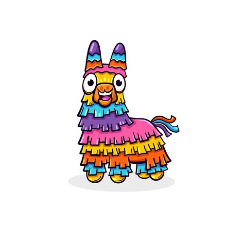 Colorful Piñata Llama mascot (sketch)