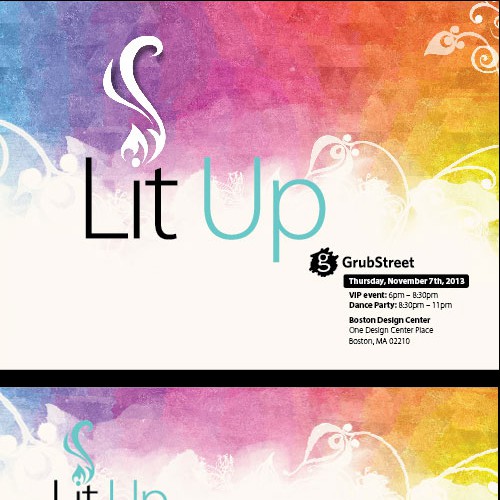 Lit Up card invitation concept for Grub Street