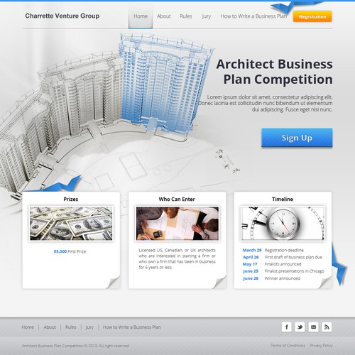 Website design for Architect Business Plan Competition