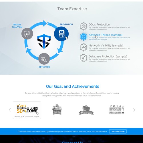 Terabit Security -  Web site design for the new product company 