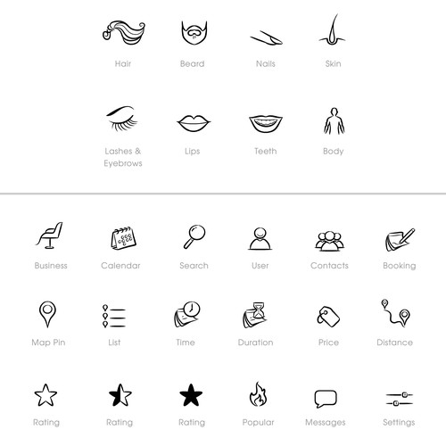 iOS icons for beauty app