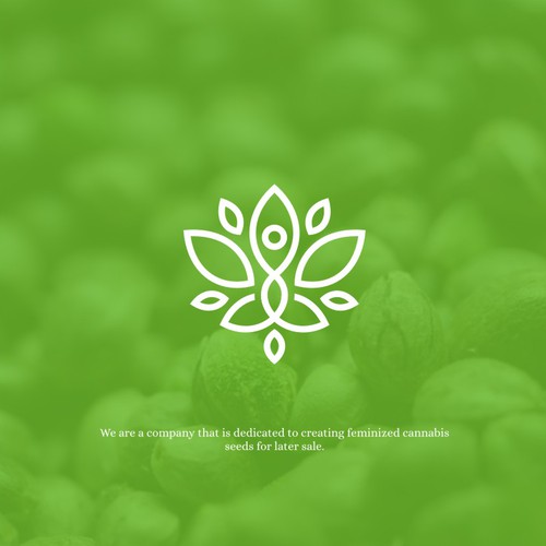 Modern line-work logo with yoga vibe for Kámala Seeds Bank