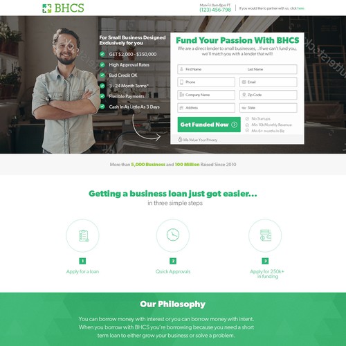 landing page design