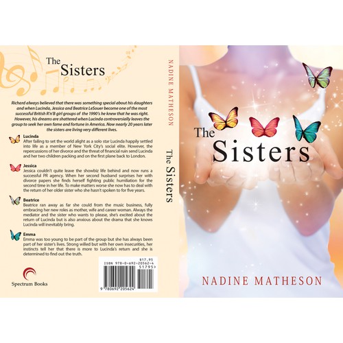 Create an eye-catching ebook cover for the debut novel 'The Sisters' by Nadine Matheson