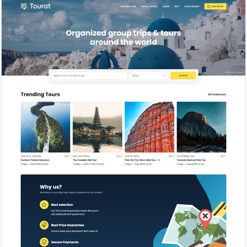 Tourat: tours and travels website