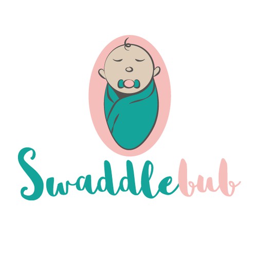Adorable logo for baby swaddles.