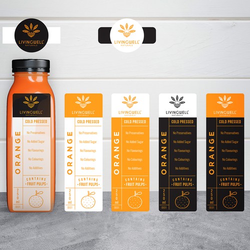 Label design for cold-pressed juice