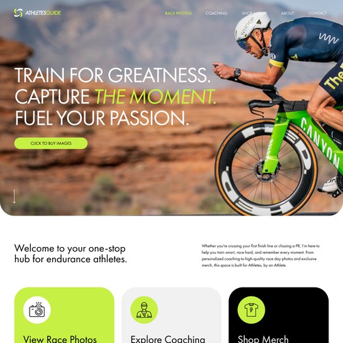 Modern website for Sport Photographer
