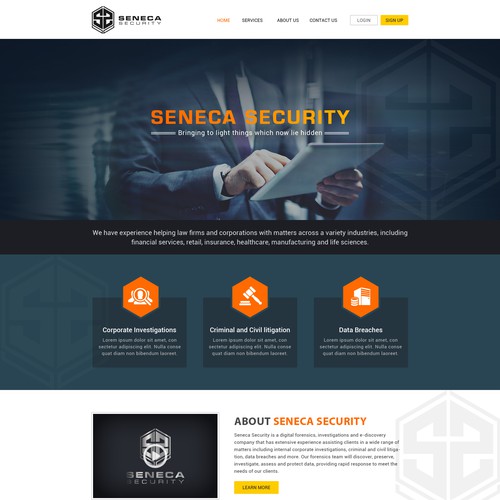 Home Page Design For Seneca Security