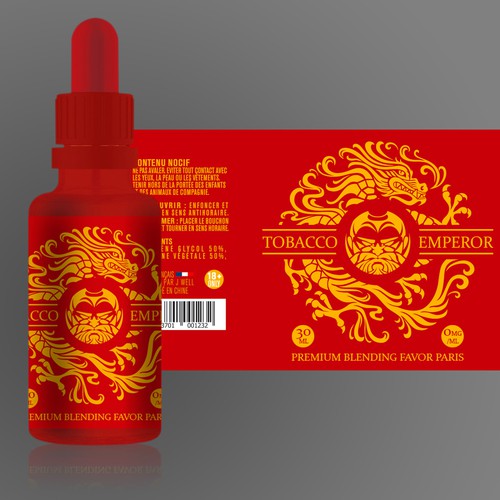 Sticker design for Tobacco Emperor By JWELL -  ELIQUID Bottle