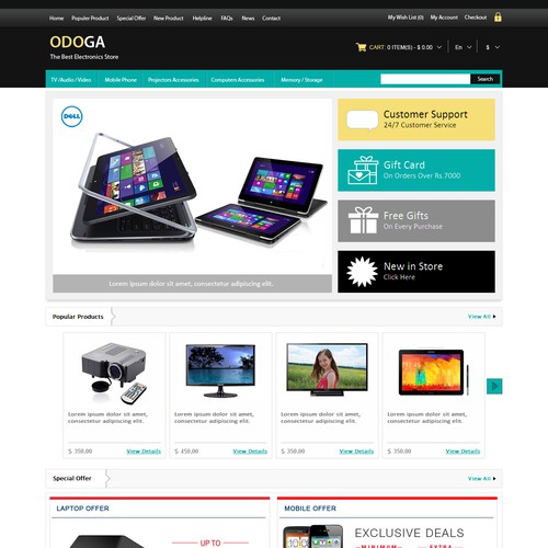 Consumer Electronics E-Commerce website desgin