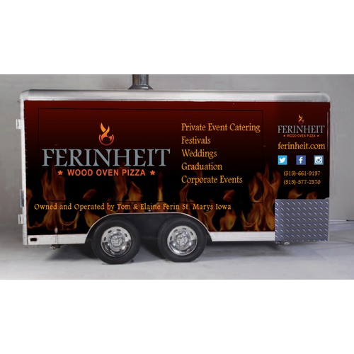 Trailer design for Ferinheit Mobile Wood Oven Pizza