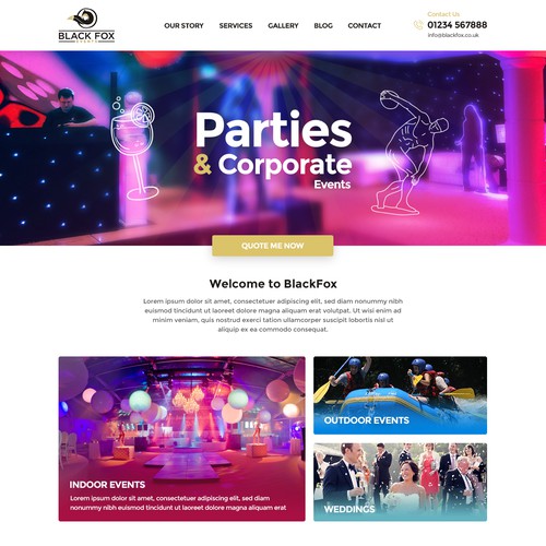 Home page design for event company