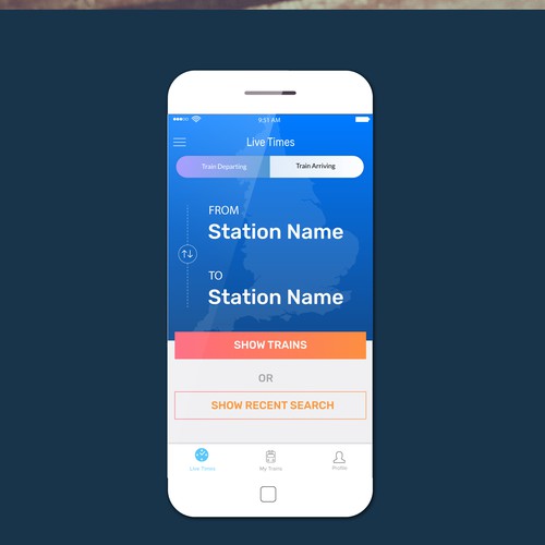 App Design Concept for Train Timing 