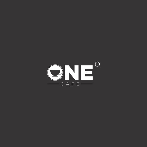 One° cafe , creative logo
