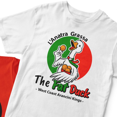 Original mascot and logo for the West Coast Arancini Kings. Fat Duck!