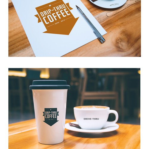 Fresh coffee business logo for double-sided drive-thru