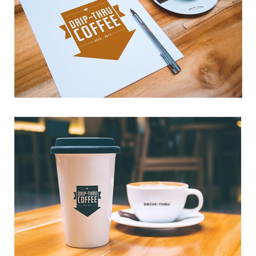 Fresh coffee business logo for double-sided drive-thru