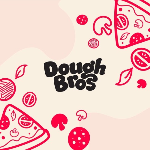 Dough Bros Logo Design, custom typography