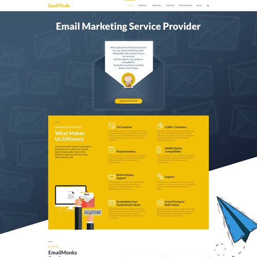 Creative Homepage Design for an Email Marketing Service Provider