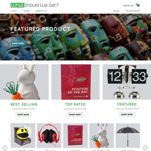 Rebranding/redesign homepage for clever gift store.