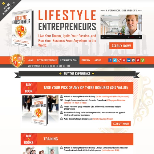 Design the Lifestyle Entrepreneur book launch landing page!