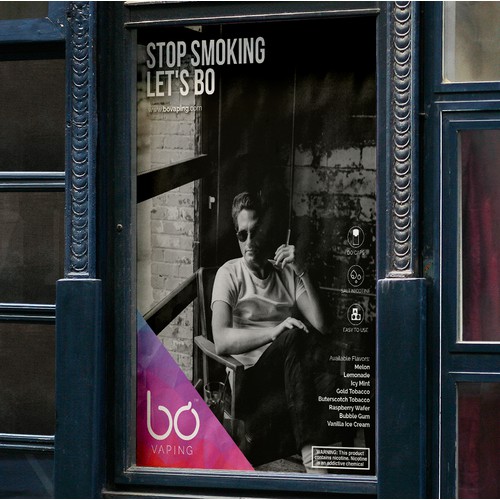 Advertising Poster for BO, an E-cigarette and Vape Product. 