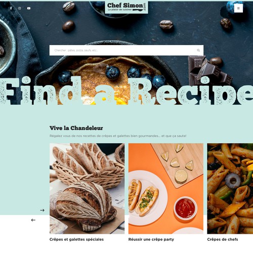 Homepage Design for French Cooking Recipe Website