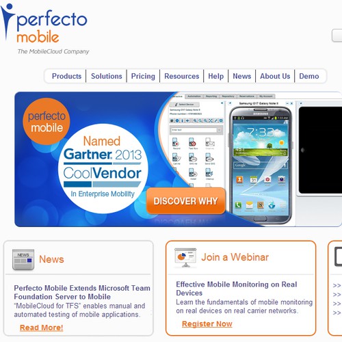 banner ad for Perfecto Mobile