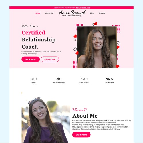 Portfolio website for Relationship coach