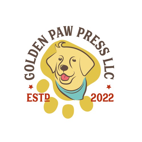 Logo:  Golden Retriever mascot for a t-shirt company
