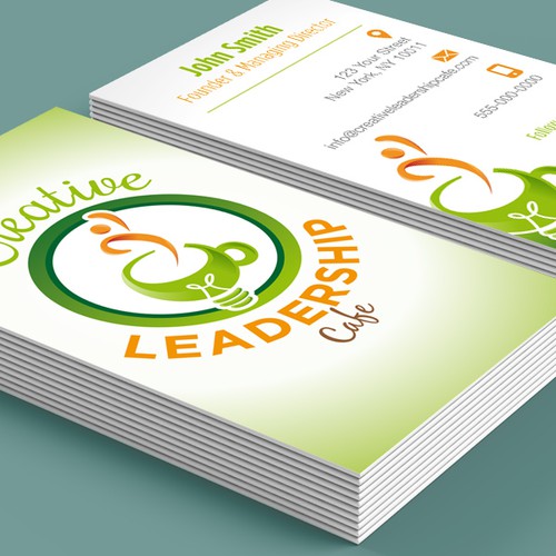 Logo and business card for Creative Leadership Cafe