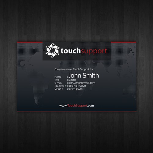 Create the next stationery for Touch Support, Inc.