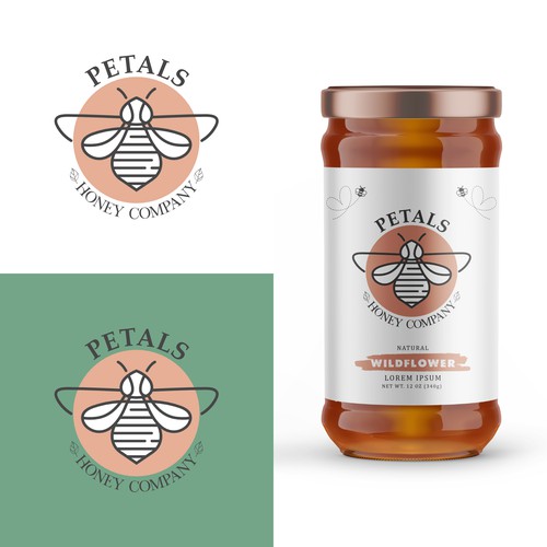 Petals honey company logo concept
