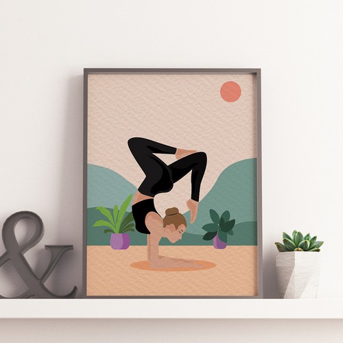 Yoga Illustration Poster